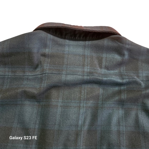 Poncho Men XXL Reg Fit Cascade Shirt Magnetic Pockets Blue Green Plaid Flannel - Picture 7 of 10